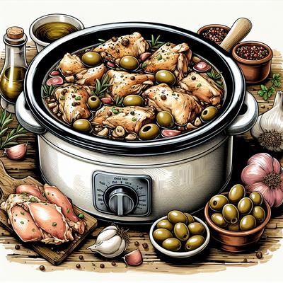 Image of Chicken and Olives Crock Pot