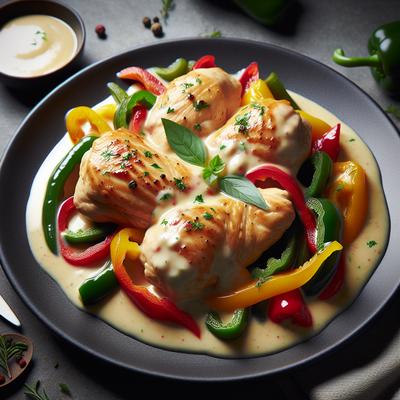 Image of Chicken and Peppers in Cream Sauce