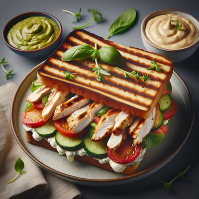 Image of Chicken and Vegetable Paninis with Tarragon Mayonnaise