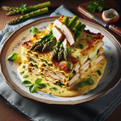 Image of Chicken Asparagus Hollandaise Lasagna
