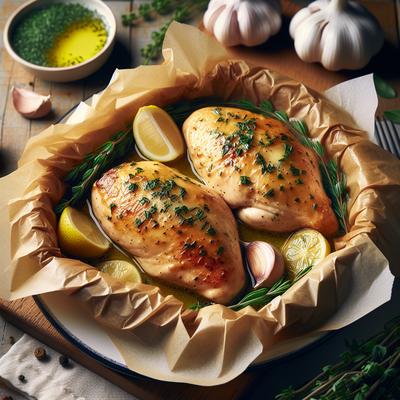 Image of Chicken Breasts and Tarragon En Papillote France