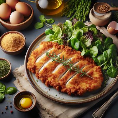 Image of Chicken Milanese with Baby Spring Greens