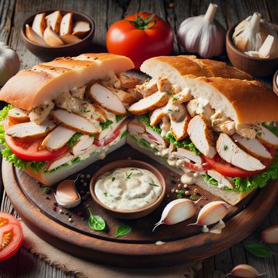 Image of Chicken Sandwiches with Garlic Cream Sauce