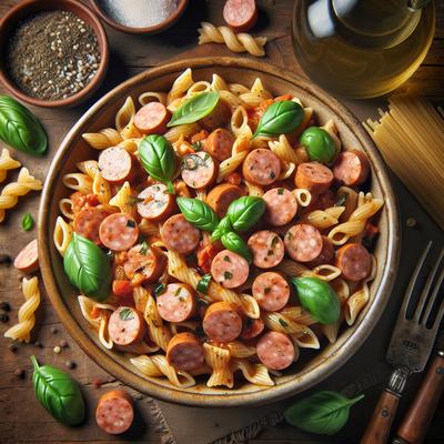 Image of Chicken Sausage Pasta with Basil and Wine