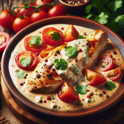 Image of Chicken with Fresh Tomato Cilantro Cream Sauce