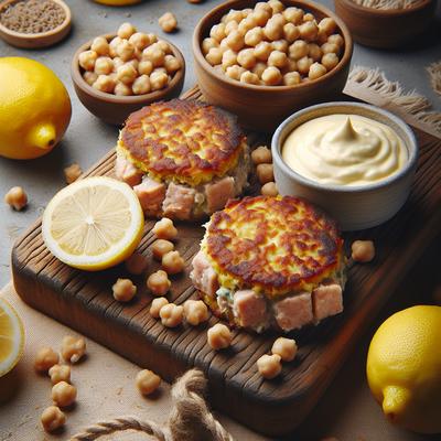 Image of Chickpea and Tuna Cakes with Lemon Cream