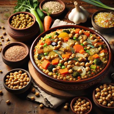 Image of Chickpea and Vegetable Barley Bake