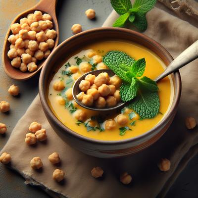 Image of Chickpea Garbanzo Bean and Mint Soup