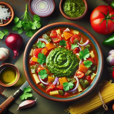 Image of Chilean Pistou with Cilantro Pesto