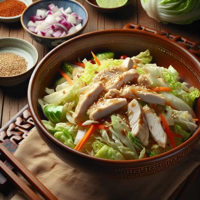 Image of Chinese Cabbage Salad with Chicken Awesome Flavor