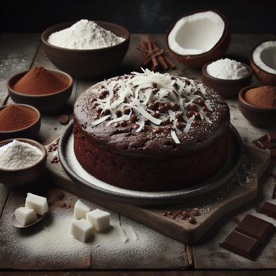 Image of Chocolate Cake with Coconut Topping Vegan
