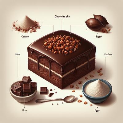 Image of Chocolate Cake with Ganache and Praline Topping