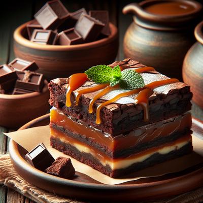 Image of Chocolate Caramel Layer Brownies
