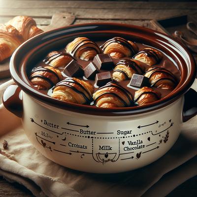 Image of Chocolate Croissant Pudding Crock Pot
