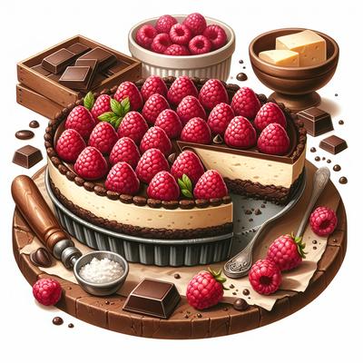 Image of Chocolate Raspberry Cheese Pie