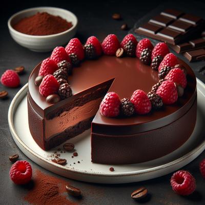 Image of Chocolate Raspberry Torte with Mocha Cream Filling