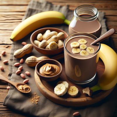 Image of Chocolate Soymilk Banana Peanut Butter Smoothie