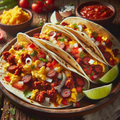 Image of Chorizo and Scrambled Egg Breakfast Tacos