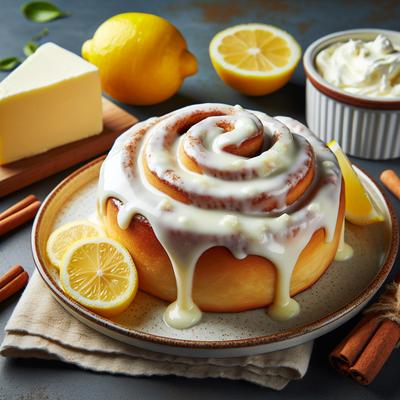 Image of Cinnamon Rolls with Lemon Cream Cheese Icing Puc