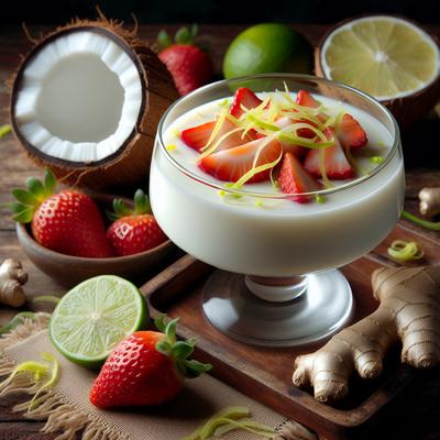Image of Coconut Milk Panna Cotta with Ginger Lime Strawberries