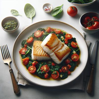 Image of Cod Fillets with Tomato Spinach Relish
