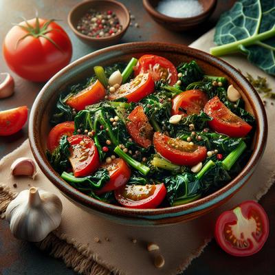 Image of Collard Greens with Tomatoes and Garlic
