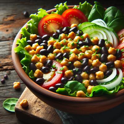 Image of Colorful Chickpea and Black Bean Salad