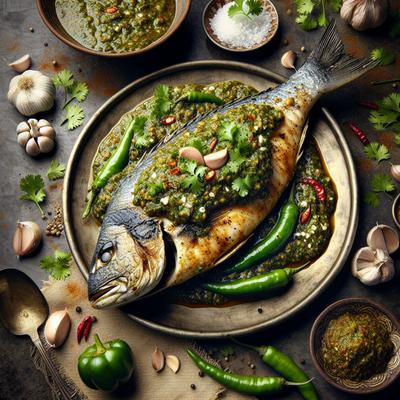 Image of Coriander Chutney Broiled Fish