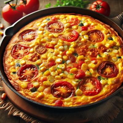 Image of Corn Tomato and Soyrizo Frittata
