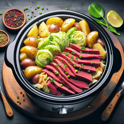 Image of Corned Beef Cabbage and Potatoes for the Lazy Chef Crock Pot