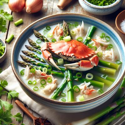 Image of Crab and Asparagus Soup with Green Onions and Cilantro