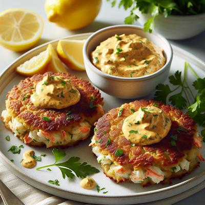 Image of Crab Cakes with Whole Grain Mustard Remoulade