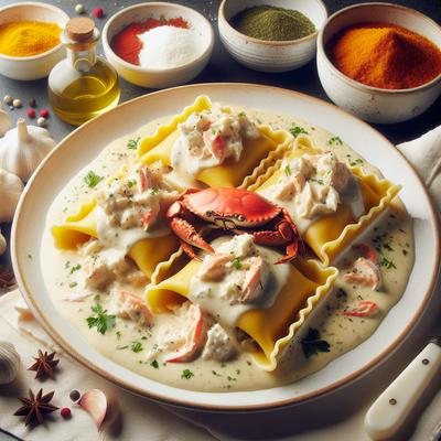 Image of Crab Stuffed Manicotti Alfredo