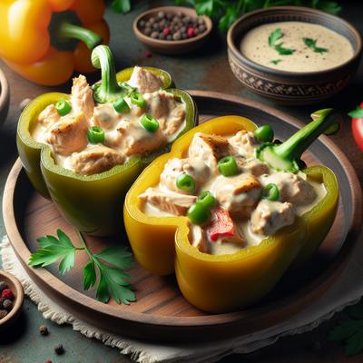 Image of Creamy Chicken Stuffed Bell Peppers
