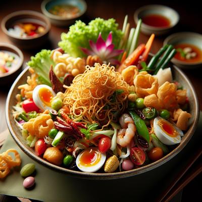 Image of Crispy Noodle Salad with Sweet and Sour Dressing