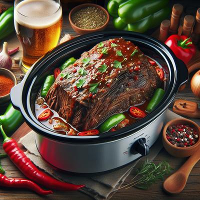 Image of Crock Pot Chili Beer Brisket of Beef