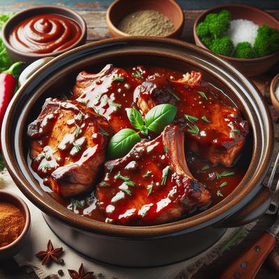 Image of Crock Pot Pork Chops in Homemade Bbq Sauce