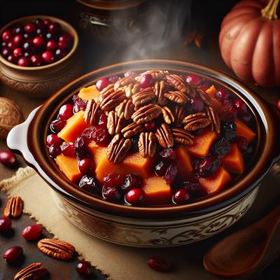 Image of Crock Pot Sweet Potatoes Cranberries with Toasted Pecans