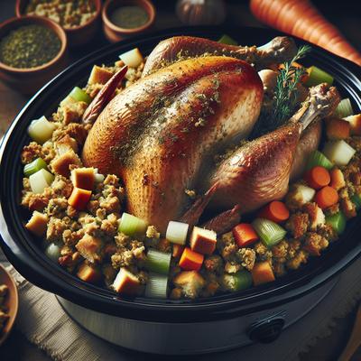 Image of Crock Pot Turkey with Stuffing