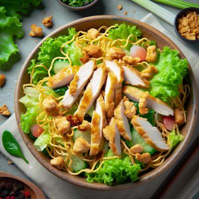 Image of Crunchy Asian Lettuce and Noodle Chicken Salad