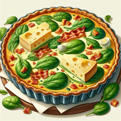 Image of Crustless Bacon Spinach Swiss Quiche Low Carb