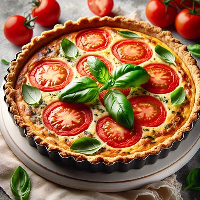Image of Crustless Tomato and Basil Quiche Low Carb