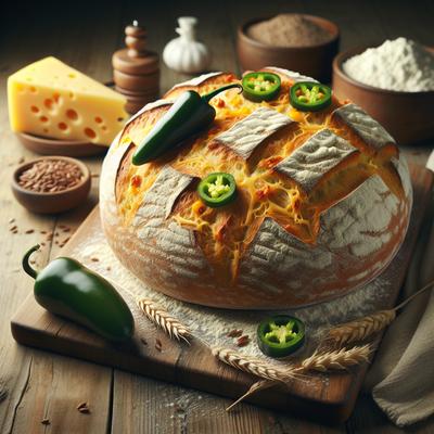 Image of Crusty Bread Machine Jalapeo Cheese Artisan Bread