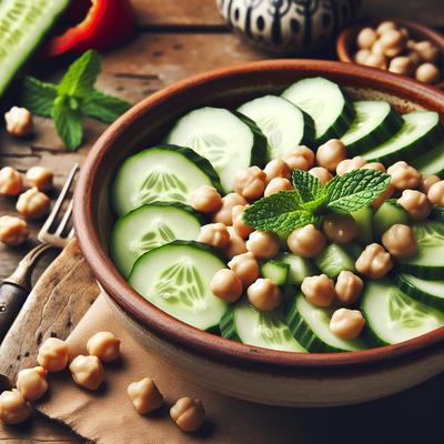Image of Cucumber and Garbanzo Bean Salad
