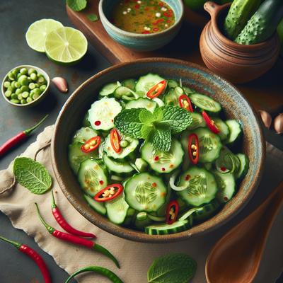 Image of Cucumber Salad with Thai Vinaigrette Dressing