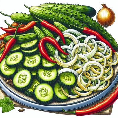 Image of Cukes and Onions Cucumbers and Onions