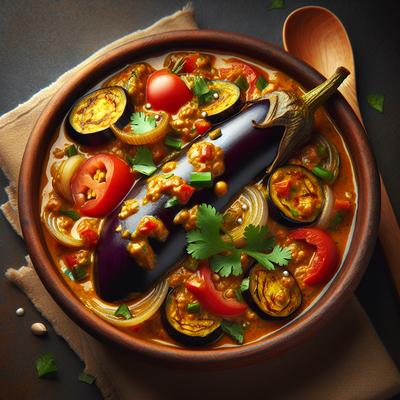Image of Curried Aubergine Eggplant