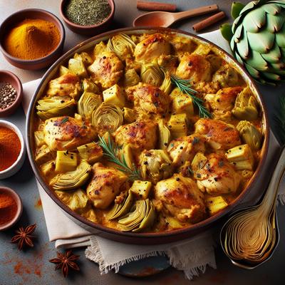 Image of Curried Chicken and Artichoke Hearts Casserole