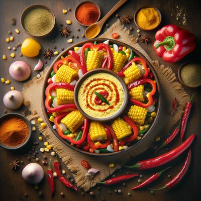 Image of Curried Corn and Sweet Red Peppers