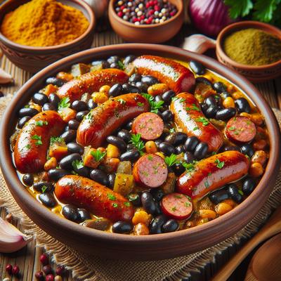 Image of Curried Kielbasa and Black Beans